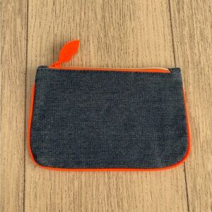 Ipsy - bag in denim with orange detail. NWOT!